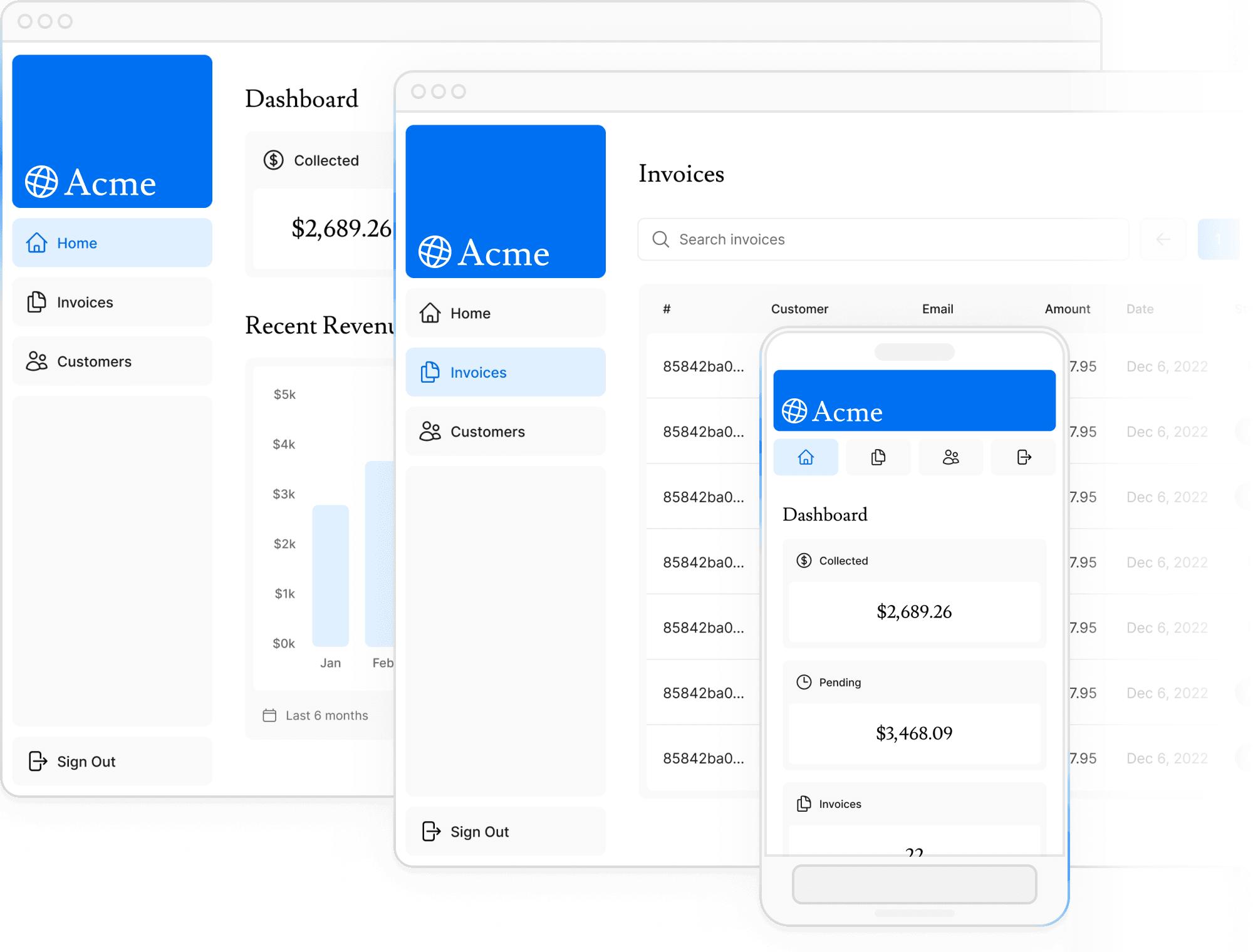 "Screenshot of the sdashboard project showing desktop version